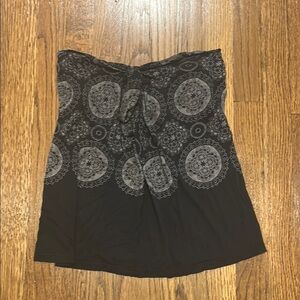 Splendid Black and Gray Tube Top with Tie Front